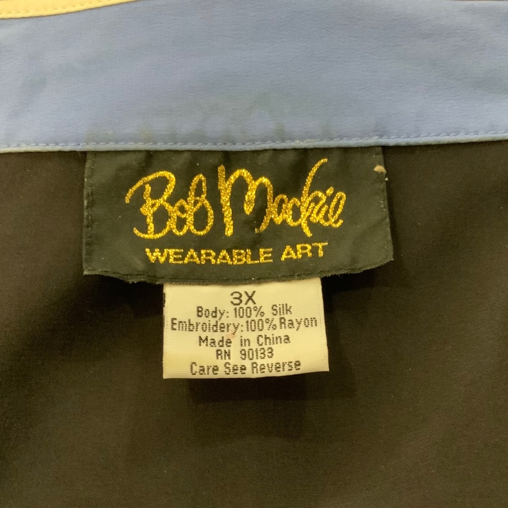 Bob Mackie Black and Blue Blouse with Multicolor Accents - Picture 10 of 12